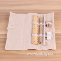 Cotton small capacity schoolboy pen bag linen stationery bag set